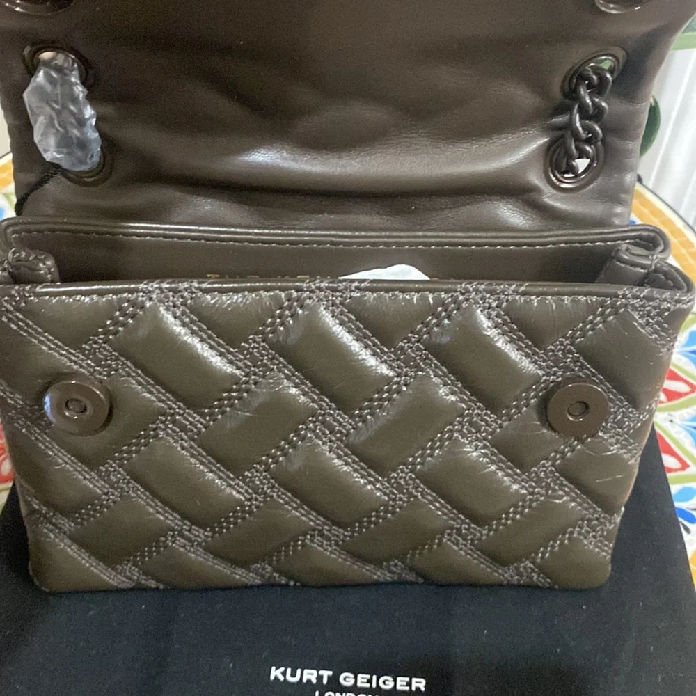 kurt Geiger London Mini Kensington Drench Quilted Leather Convertible Crossbody - Picture 8 of 13